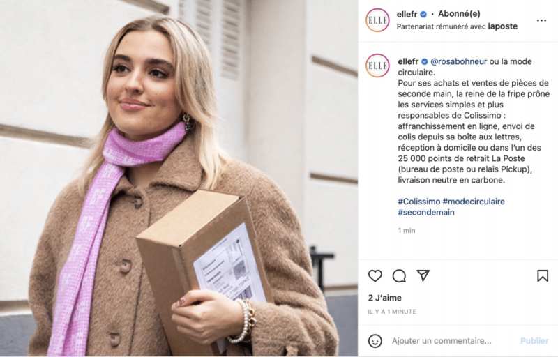 Post instagram Rosa Bonheur x ELLE